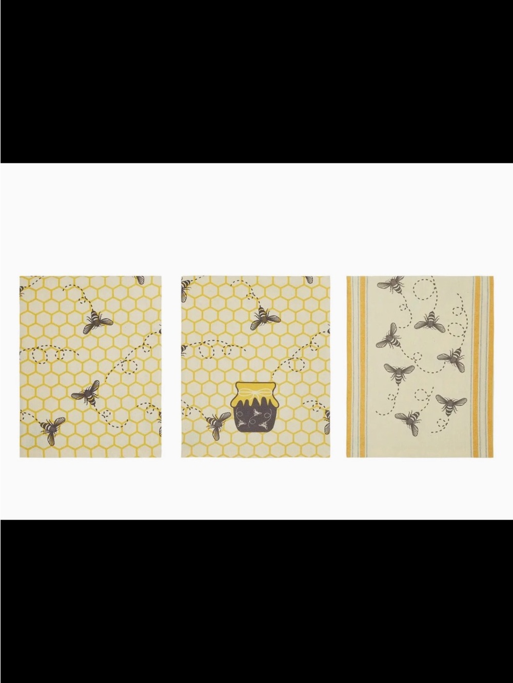 Buzzy Bee Honey Bee Kitchen Towels. Set of 3. - Picture 5 of 8